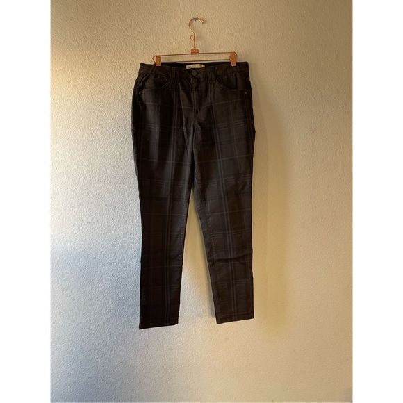 Democracy womens “ab”technology brown plaid skinny pants size 8‎ - Picture 1 of 6